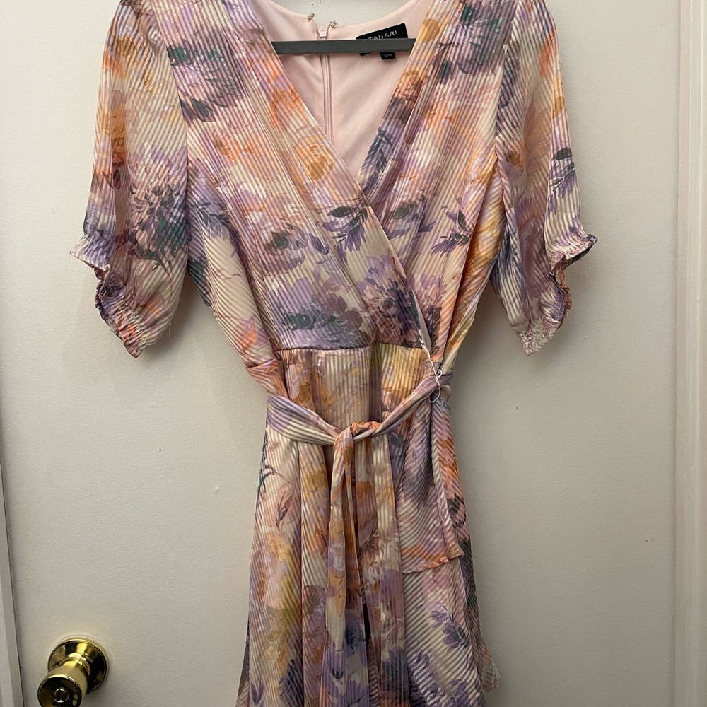 Tahari ASL Multicolor Pleated Midi Dress - Summer